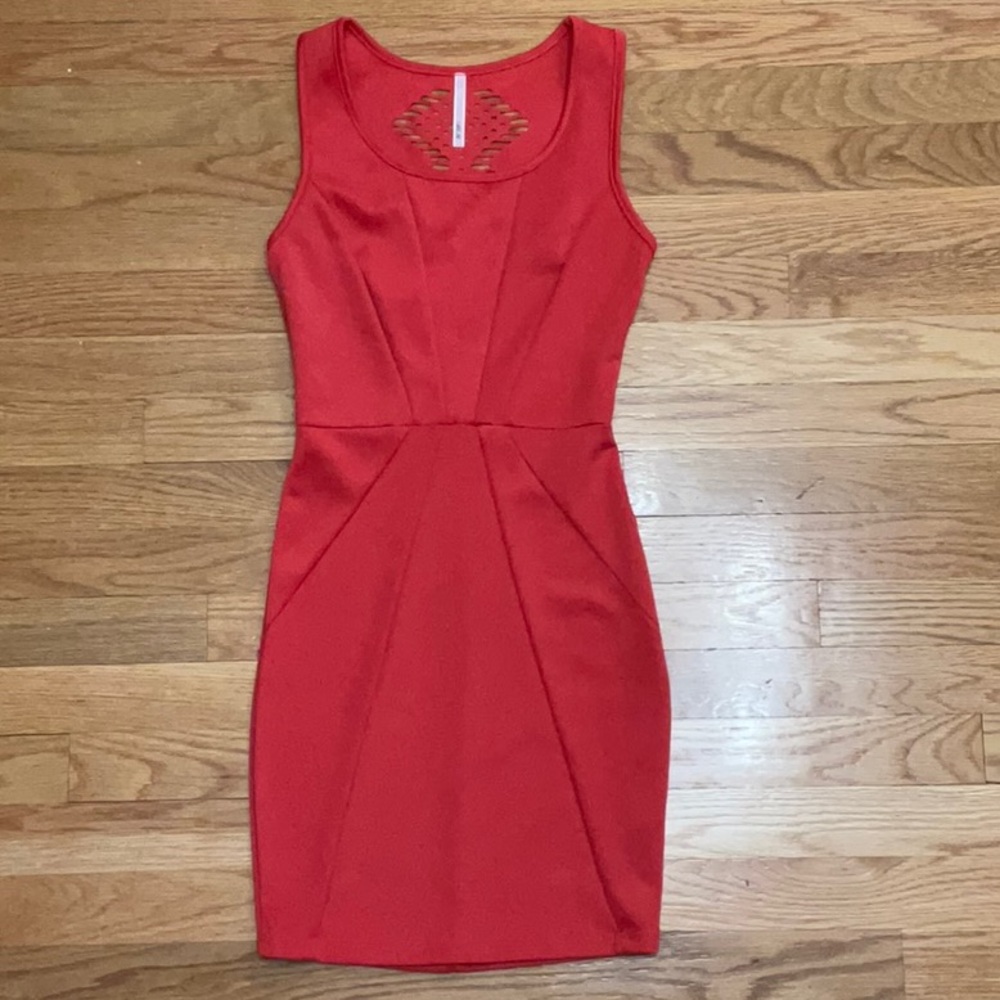 Coral Bodycon Mini Dress